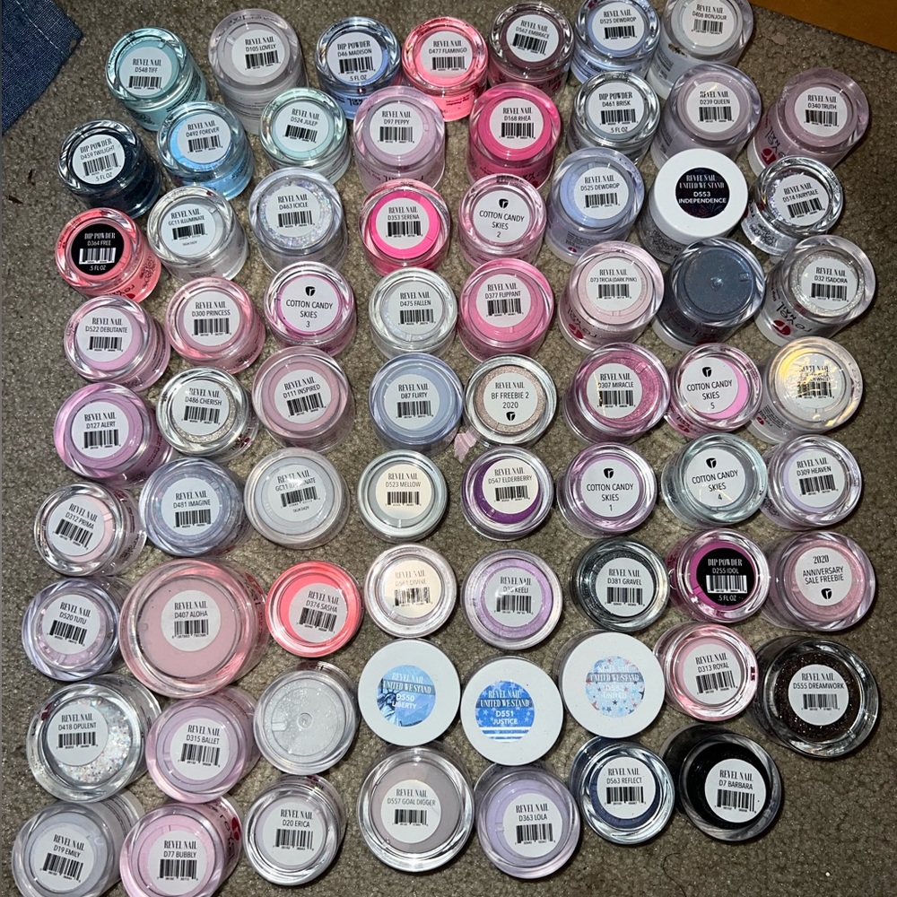 Revel Nail Huge Lot of 75 Dip Dipping Powders Manicure - Rare and retired colors